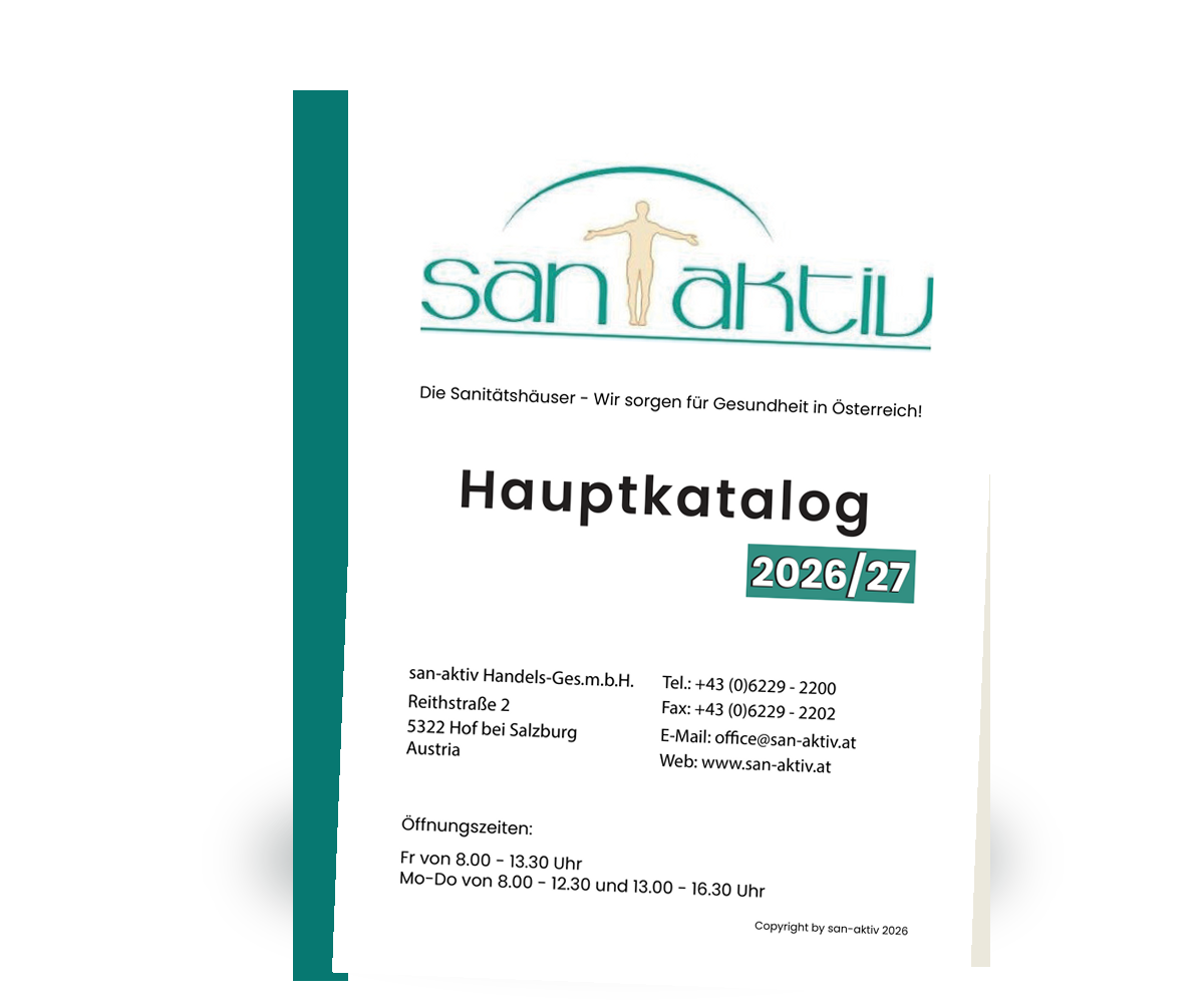 San Aktiv Hauptkatalog 2026/27 als 3D-Buch