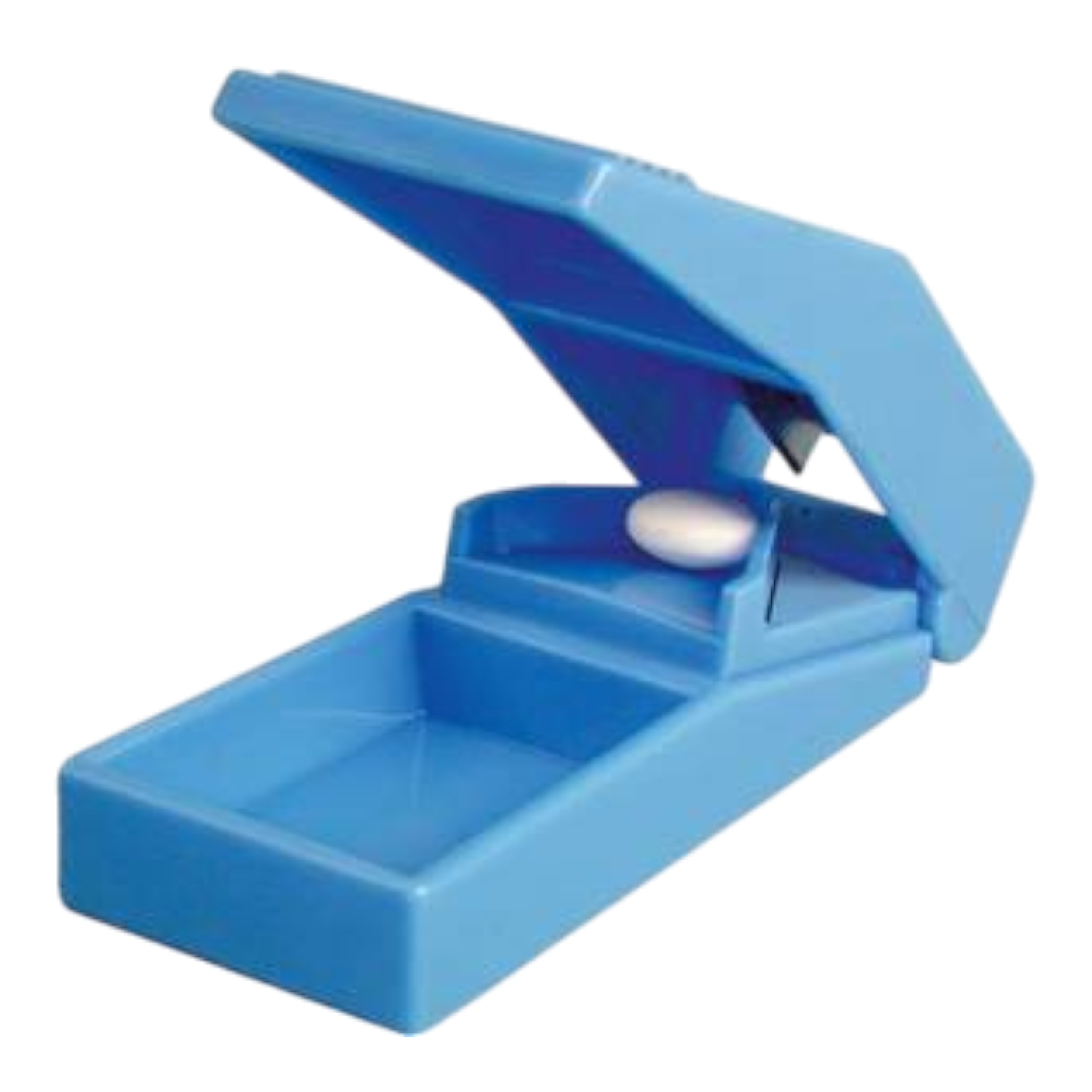 Tablettenteiler Blau transparent